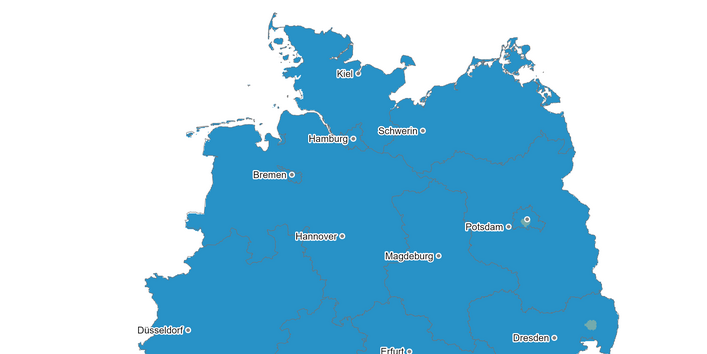 Die Karte zeigt die Anzahl der Tropennächte in Deutschland im Jahr 2024. In diesem Jahr gab es in einzelnen Regionen bis zu 5 Tropennächte.
