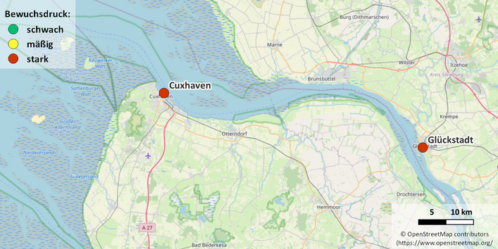 Kartenausschnitt Unterelbe