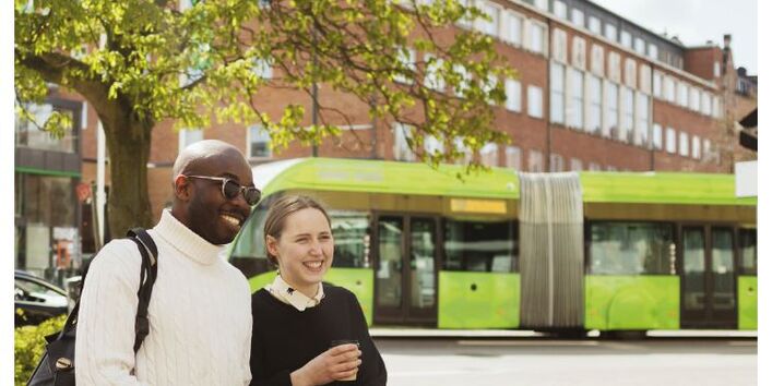 Two Persons in a city.