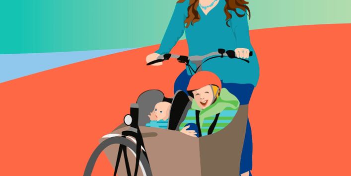 Kinder lassen sich wunderbar auf verschiedene Art mit dem Fahrrad transportieren