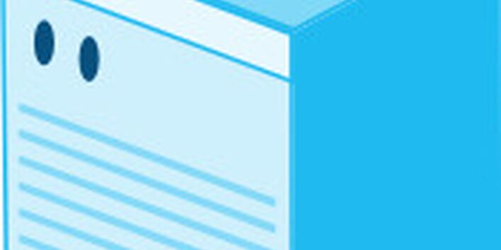 Blaues Modell eines Chillers im Supermarkt.