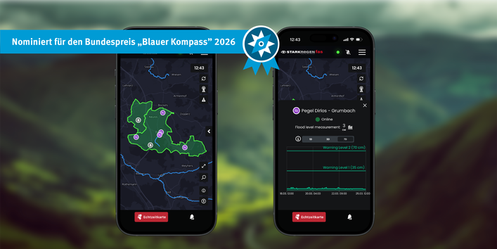 Die Grafik zeigt zwei Handydisplays.