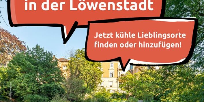Beteiligungsaufruf digitale Kühle Orte Karte: Kühle Orte bei brüllender Hitze in der Löwenstadt Braunschweig