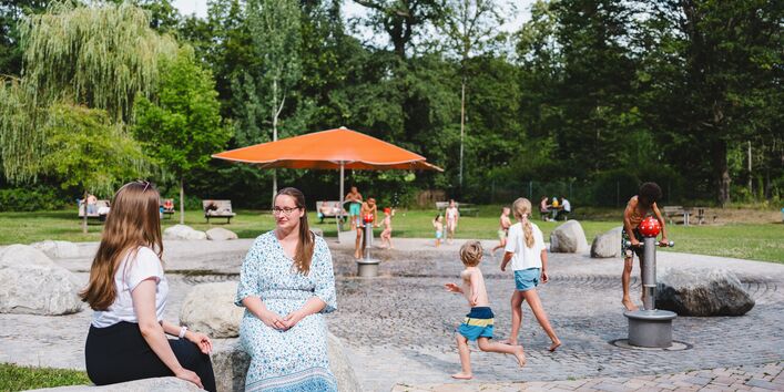 Wasserspielplatz auf der Großmutterwiese in Aschaffenburg