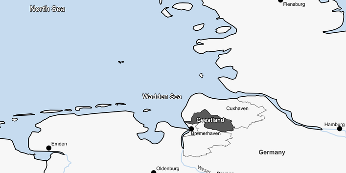 Lage von Geestland im Landkreis Cuxhaven