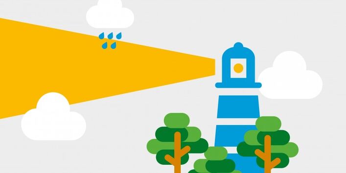 Ikonographische Darstellung eines Leuchtturms