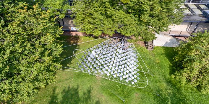 Luftaufnahme der Solar Spline Konstruktion