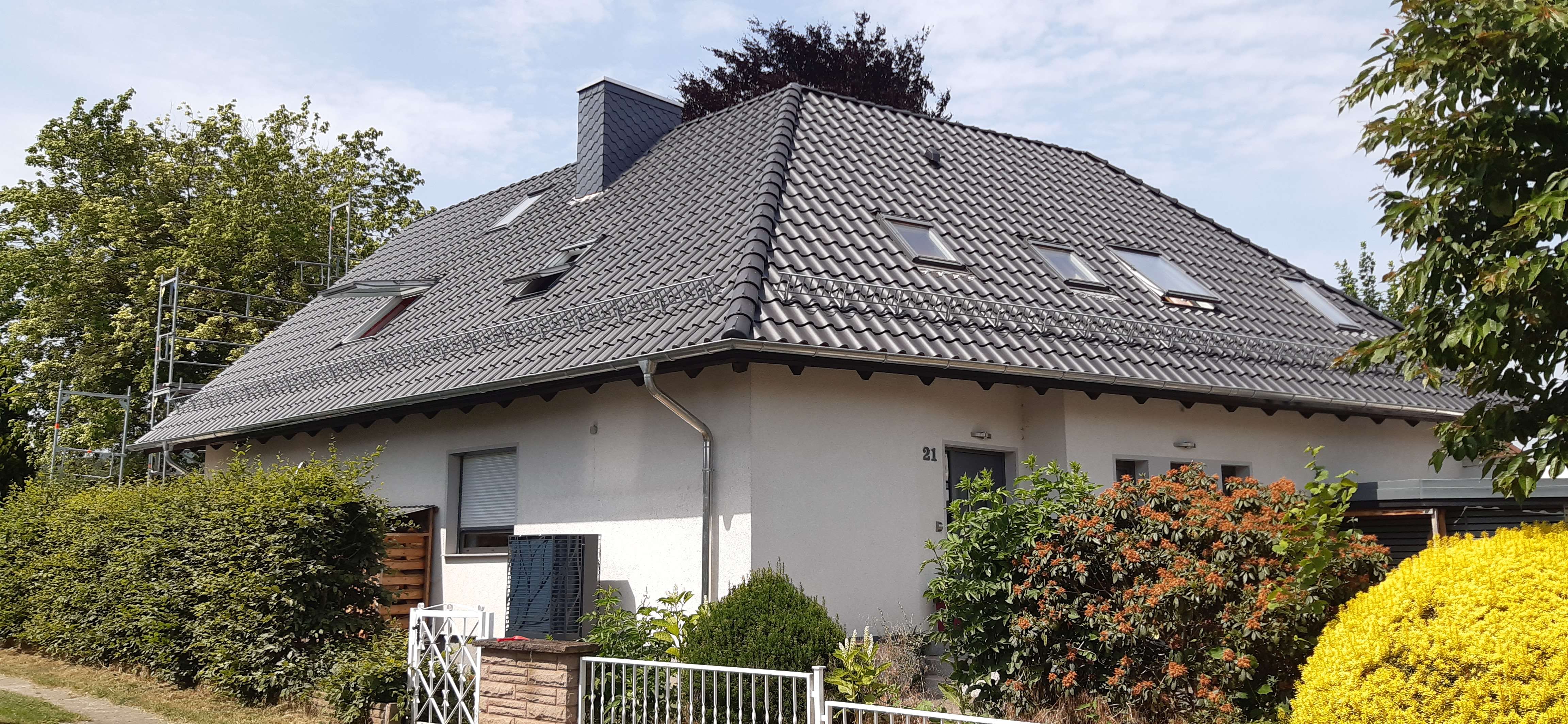 Ein Haus mit Wärmepumpe.